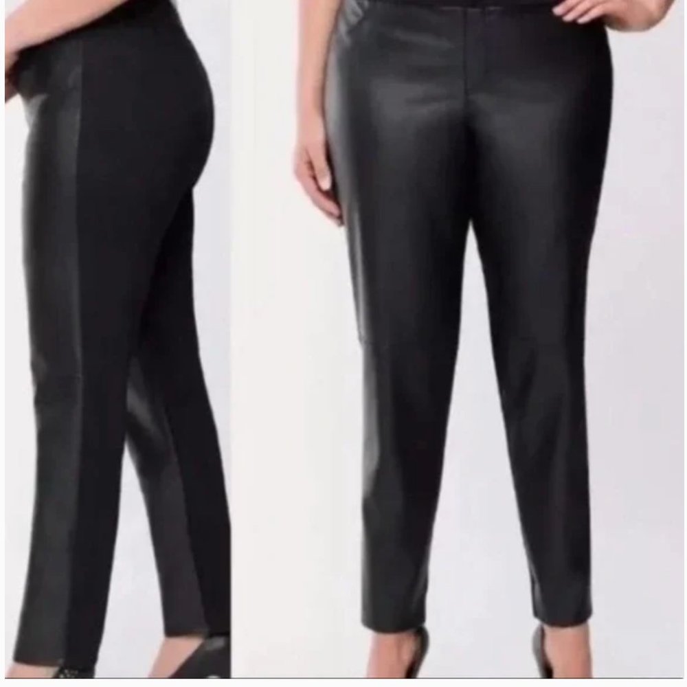 Lane Bryant Faux Leather Front Pull On Pants Sz 20